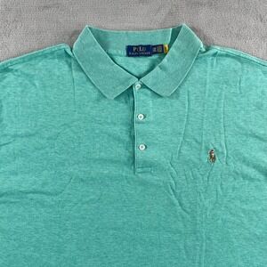 Polo‎ Ralph Lauren Shirt Men 2XB Big Heather Green Interlock Flesh Pony Preppy